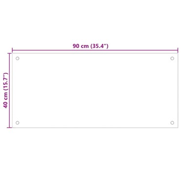 vidaXL Πλάτη Κουζίνας Λευκή 90 x 40 εκ. από Ψημένο Γυαλί