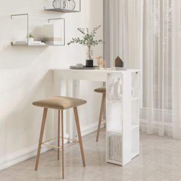 vidaXL Τραπέζι Κονσόλα με Ράφι Γυαλ. Λευκό 102x50x103,5cm Επεξ. Ξύλο 1 τεμ.