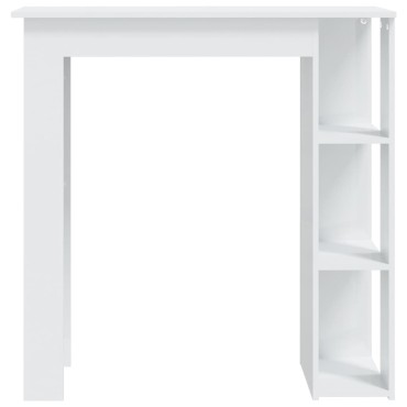 vidaXL Τραπέζι Κονσόλα με Ράφι Γυαλ. Λευκό 102x50x103,5cm Επεξ. Ξύλο 1 τεμ.