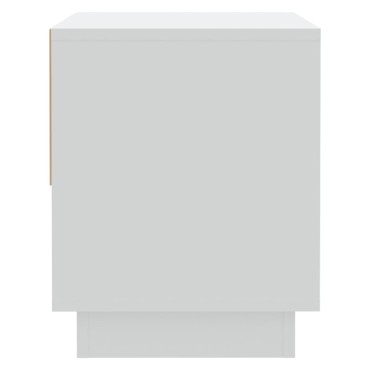 vidaXL Κομοδίνο Λευκό 45x34x44cm από Μοριοσανίδα 1 τεμ.
