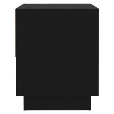 vidaXL Κομοδίνο Μαύρο 45x34x44cm από Μοριοσανίδα 1 τεμ.