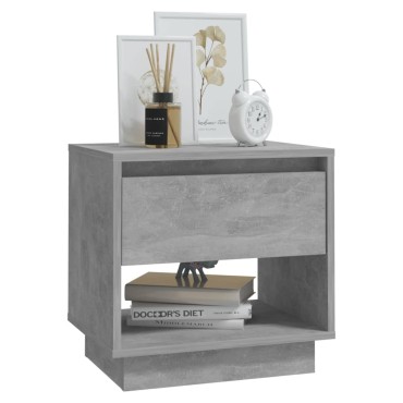 vidaXL Κομοδίνο Γκρι Σκυρ. 45x34x44cm από Επεξεργασμένο Ξύλο 1 τεμ.