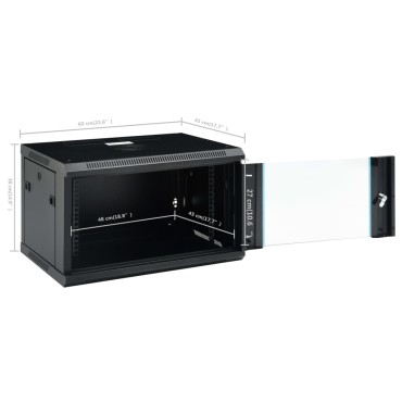 vidaXL Καμπίνα Δικτύου Επιτοίχια 6U 19'' IP20 600x450x375 χιλ.