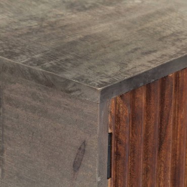 vidaXL Τραπέζι Κονσόλα Γκρι 120x35x75cm Μασίφ Ακατέργαστο Ξύλο Μάνγκο 1 τεμ.