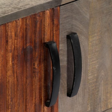 vidaXL Τραπέζι Κονσόλα Γκρι 120x35x75cm Μασίφ Ακατέργαστο Ξύλο Μάνγκο 1 τεμ.