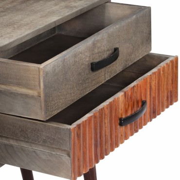 vidaXL Τραπέζι Κονσόλα Γκρι 120x35x75cm Μασίφ Ακατέργαστο Ξύλο Μάνγκο 1 τεμ.