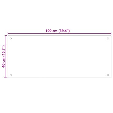 vidaXL Πλάτη Κουζίνας Διαφανής 100 x 40 εκ. από Ψημένο Γυαλί
