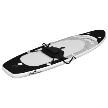 vidaXL Σανίδα SUP Φουσκωτή Σετ Μαύρη 330 x 76 x 10 εκ.