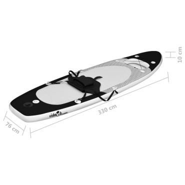 vidaXL Σανίδα SUP Φουσκωτή Σετ Μαύρη 330 x 76 x 10 εκ.