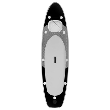 vidaXL Σανίδα SUP Φουσκωτή Σετ Μαύρη 330 x 76 x 10 εκ.