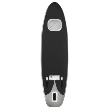 vidaXL Σανίδα SUP Φουσκωτή Σετ Μαύρη 330 x 76 x 10 εκ.