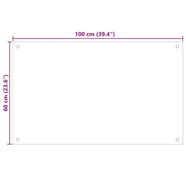 vidaXL Πλάτη Κουζίνας Διαφανής 100 x 60 εκ. από Ψημένο Γυαλί