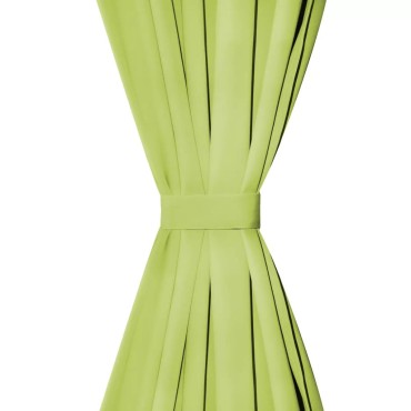 vidaXL Κουρτίνες με Θηλιές 2 τεμ. Πράσινες 140x175cm από Microsatin