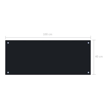 vidaXL Πλάτη Κουζίνας Μαύρη 100 x 40 εκ. από Ψημένο Γυαλί