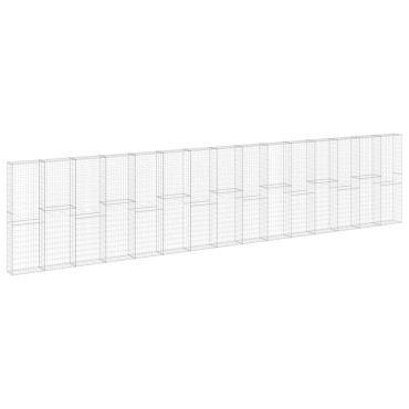 vidaXL Συρματοκιβώτιο Τοίχος 900x30x200cm Γαλβαν.Χάλυβας + Καλύμματα