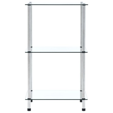 vidaXL Ράφι Διαφανές 3 Επιπέδων 40x40x67cm από Ψημένο Γυαλί 1 τεμ.