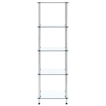 vidaXL Ράφι Διαφανές 5 Επιπέδων 40x40x130cm από Ψημένο Γυαλί 1 τεμ.