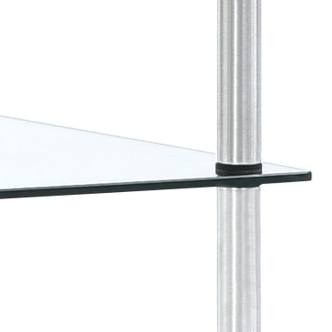 vidaXL Ράφι Διαφανές 5 Επιπέδων 40x40x130cm από Ψημένο Γυαλί 1 τεμ.
