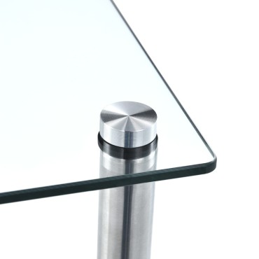 vidaXL Ράφι Διαφανές 5 Επιπέδων 40x40x130cm από Ψημένο Γυαλί 1 τεμ.