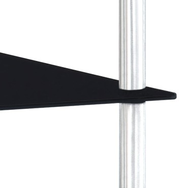 vidaXL Ραφιέρα 2 Επιπέδων Μαύρη 40x40x47cm από Ψημένο Γυαλί 1 τεμ.