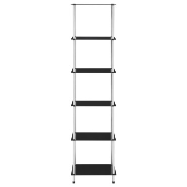 vidaXL Τραπεζάκι Σαλονιού 6 Επιπ. Μαύρο 40x40x160cm Ψημένο Γυαλί 1 τεμ.