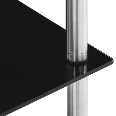 vidaXL Τραπεζάκι Σαλονιού 6 Επιπ. Μαύρο 40x40x160cm Ψημένο Γυαλί 1 τεμ.