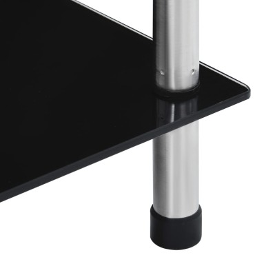 vidaXL Τραπεζάκι Σαλονιού 6 Επιπ. Μαύρο 40x40x160cm Ψημένο Γυαλί 1 τεμ.