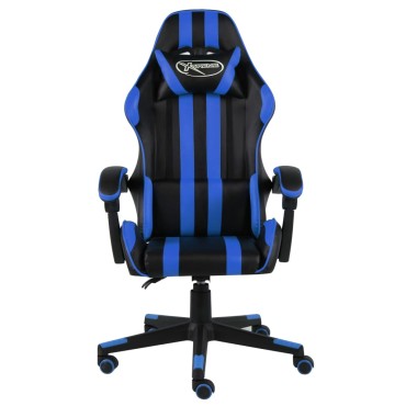 vidaXL Καρέκλα Racing Μαύρο / Μπλε από Συνθετικό Δέρμα 35x41cm 1 τεμ.
