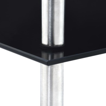 vidaXL Ράφι Διαφανές 5 Επιπέδων Μαύρο 30x30x130cm Ψημένο Γυαλί 1 τεμ.