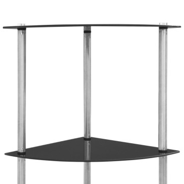 vidaXL Ραφιέρα 6 Επιπέδων Μαύρη 30x30x160cm από Ψημένο Γυαλί 1 τεμ.