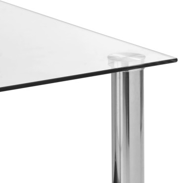 vidaXL Τραπέζι Βοηθητικό Διαφανές 45x50x45cm από Ψημένο Γυαλί 1 τεμ.