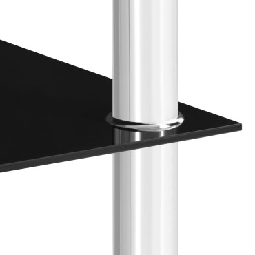 vidaXL Τραπέζι Βοηθητικό Μαύρο 45x50x45cm από Ψημένο Γυαλί 1 τεμ.
