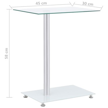 vidaXL Τραπέζι Βοηθητικό Σχήμα «U» Διαφανές 45x30x58cm Ψημένο Γυαλί 1 τεμ.
