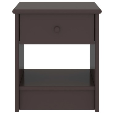 vidaXL Κομοδίνο Σκούρο Καφέ 35x30x40cm Μασίφ Ξύλο Πεύκου 1 τεμ.