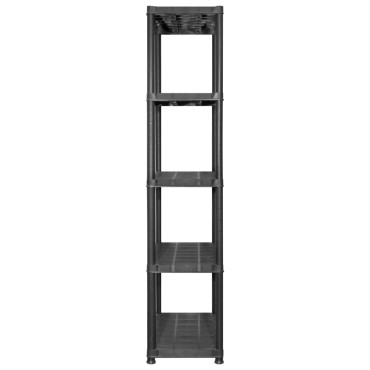 vidaXL Ραφιέρα Αποθήκευσης 5 Επιπέδων Μαύρη 142x38x170 εκ. Πλαστική