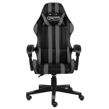 vidaXL Καρέκλα Racing Μαύρο / Γκρι από Συνθετικό Δέρμα 35x41cm 1 τεμ.