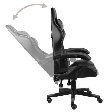 vidaXL Καρέκλα Racing Μαύρο / Γκρι από Συνθετικό Δέρμα 35x41cm 1 τεμ.