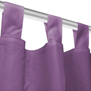 vidaXL Κουρτίνες με Θηλιές 2 τεμ. Λιλά 140x225cm από Microsatin