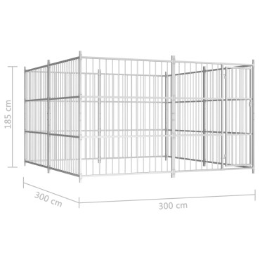 vidaXL Κλουβί Σκύλου Εξωτερικού Χώρου 300 x 300 x 185 εκ.