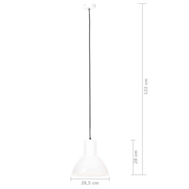 vidaXL Φωτιστικό Κρεμαστό Στρογγυλό 25 W Λευκό 28,5 εκ. Ε27