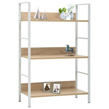 vidaXL Ραφιέρα 3 Επιπέδων Δρυς 60x27,6x90,5cm Επεξεργασμένο Ξύλο 1 τεμ.