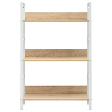 vidaXL Ραφιέρα 3 Επιπέδων Δρυς 60x27,6x90,5cm Επεξεργασμένο Ξύλο 1 τεμ.