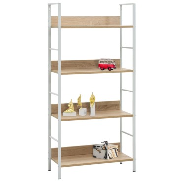vidaXL Ραφιέρα 4 Επιπέδων Δρυς 60x27,6x124,5cm Επεξεργασμένο Ξύλο 1 τεμ.