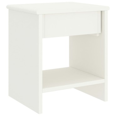 vidaXL Κομοδίνο Λευκό 35x30x40cm Μασίφ Ξύλο Πεύκου 1 τεμ.