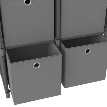 vidaXL Ραφιέρα με 4 Κύβους & Κουτιά Γκρι 69x30x72,5cm Υφασμάτινη 1 τεμ.
