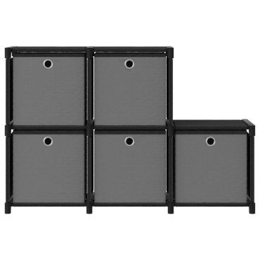 vidaXL Ραφιέρα με 5 Κύβους & Κουτιά Μαύρη 103x30x72,5cm Υφασμάτινη 1 τεμ.