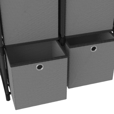 vidaXL Ραφιέρα με 5 Κύβους & Κουτιά Μαύρη 103x30x72,5cm Υφασμάτινη 1 τεμ.