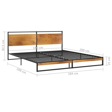 vidaXL Πλαίσιο Κρεβατιού 180x200cm Μεταλλικό 1 τεμ. - Διπλό