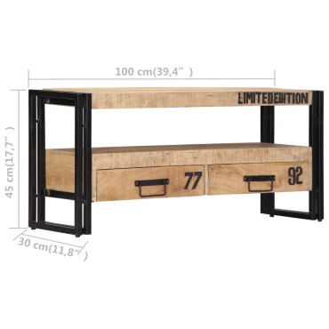 vidaXL Έπιπλο Τηλεόρασης 100x30x45cm από Μασίφ Ξύλο Μάνγκο