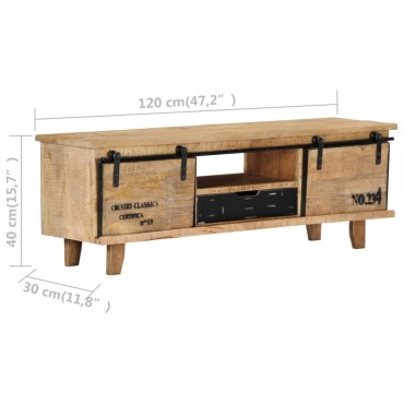 vidaXL Έπιπλο Τηλεόρασης 120x30x40cm από Μασίφ Ξύλο Μάνγκο